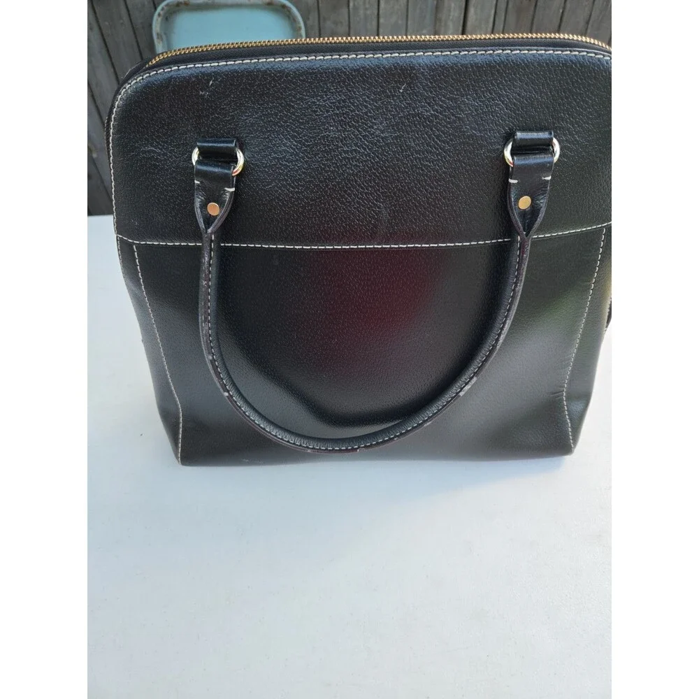 Kate Spade Black Leather Tote With Zip Front Pocket